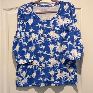 Coral Bay Tropical Blue and White Long Sleeve Tee